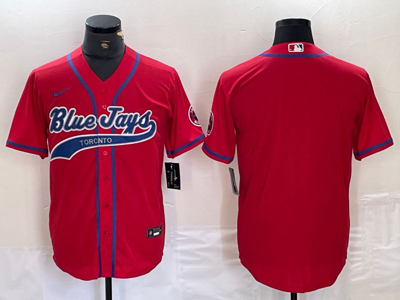 Men Toronto Blue Jays Blank Red Nike Game MLB Jersey style 1->los angeles dodgers->MLB Jersey